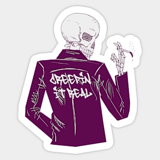 Creepin' It Real Skull Punk Sticker